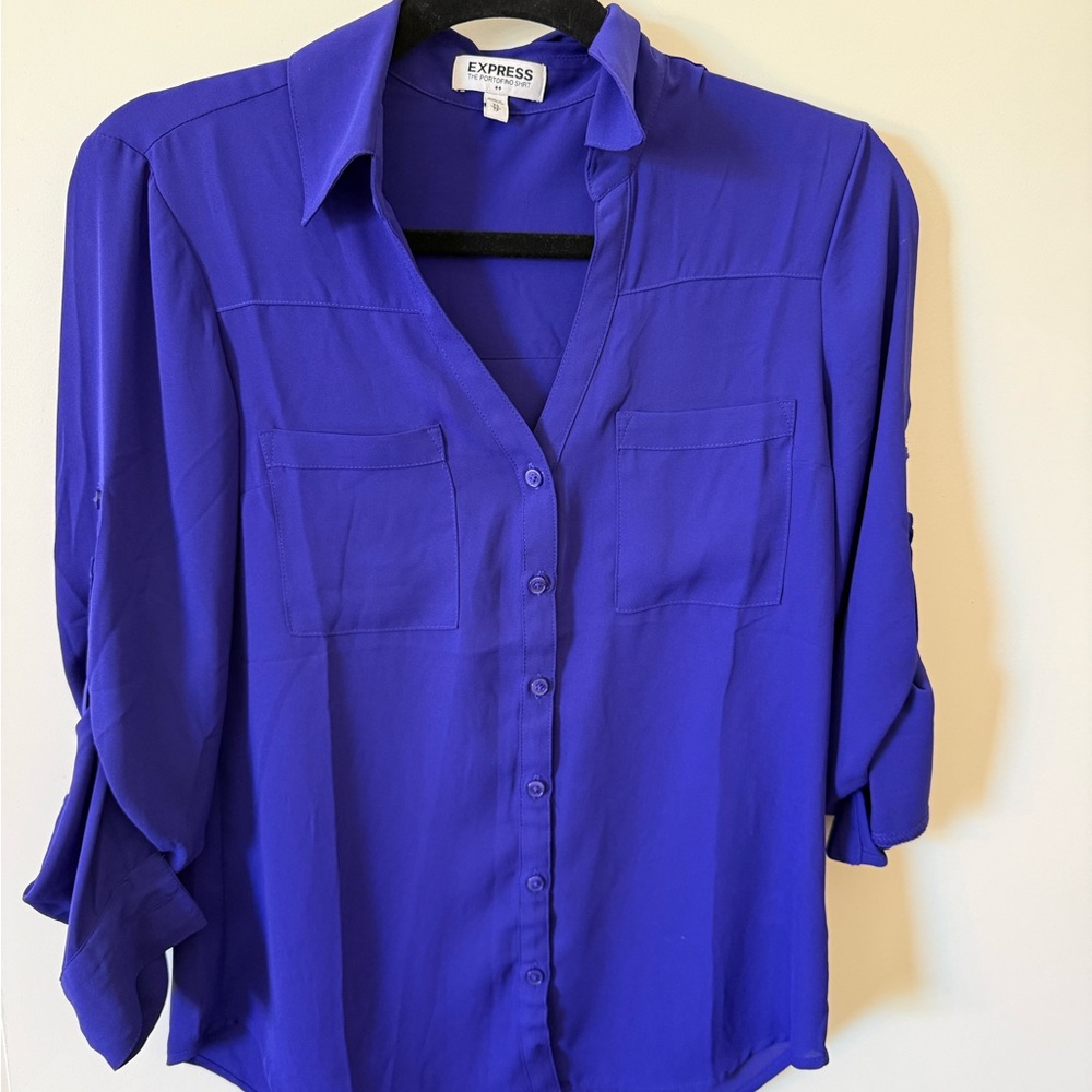 Express Women's Purple Portofino Button-Down Shirt